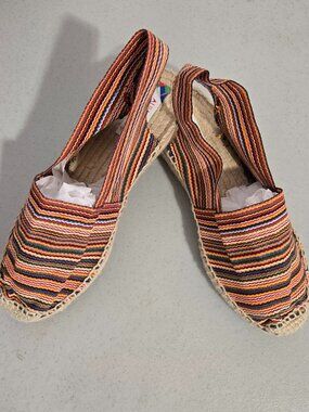 Alpargatus Multi-color stripe Canvas Espadrille Slingback Size 38 (US 7.5 - 8)